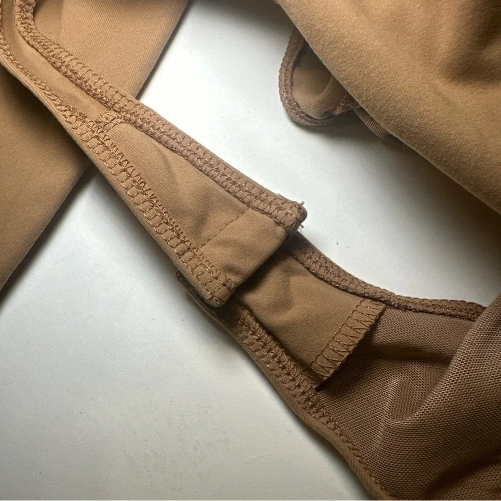 Intimately Free People Tan Neutral Long Sleeve Thong‎ Bodysuit. Women’s Small